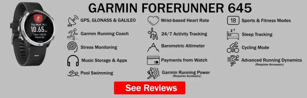 Garmin Forerunner 645 Features Summary