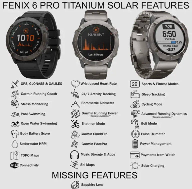 what is the difference between fenix 6 and 6x